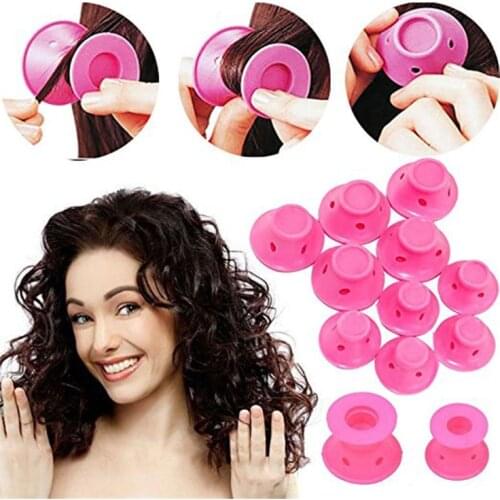20pcs rubber magic hair care silicone curler hair twist no heat no clip curling modeling DIY tool Curly pear flower head