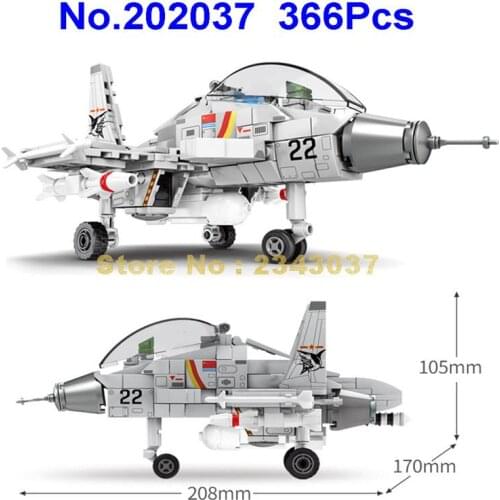 202037 366pcs Military Aircraft Fighter Ww2 Army Plane Fighter 2 Building Blocks Toy