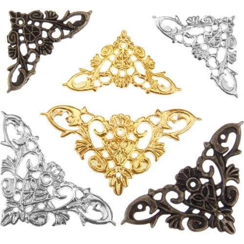 4Pc Antique Edge Corner Protector Bumper Guard Jewelry Gift Box Decor Album Feet Leg Furniture Corner Brackets with Nail 35/46mm