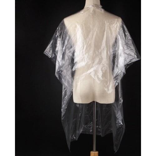 50PCS Salon Hairdressing Cape Disposable Waterproof Hair Salon Capes PE Shampoo Cape Barber Washing Pads Hairdressing Tools