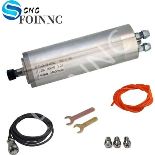 800W 65MM ER11 CNC spindle motor AC220v 800w 24000rpm 2 bearing water-cooled engraving and milling spindle THD-65-800C