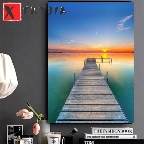 Diamond Painting Ashwood Beach Pier to watch the sea Diamond Embroidery All Drill Mosaic Picture by numbers hobby gift custom