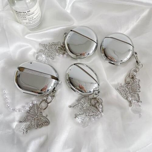 For Huawei FreeBuds 4 4i 3 Pro Case Plating Earphones Cover for FreeBuds Pro 4i 3 Soft Protect Shell with Metal Butterfly Chain