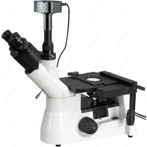 Inverted Metallurgical-AmScope Supplies 40X-1000X Infinity Polarizing Inverted Metallurgical Microscope + 5MP