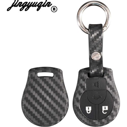 Jingyuqin carbon Silicone Remote Car Key Case Cover for NISSAN Cube Rogue Juke March Sunny