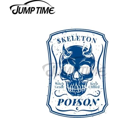 JumpTime 13 x 3.3cm For Skeleton Poison Halloween Devil Horns Decal Windshield VAN Car Stickers Personality Vinyl Car Wrap