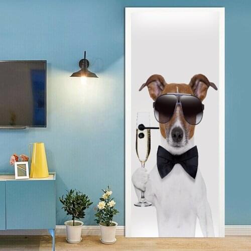 3D creative Dog Butler door stickers wall stickers self-adhesive waterproof removable