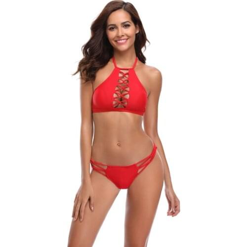 Swimsuit explosions red tube top bikini swimsuit 2 peice set women bikini 2020