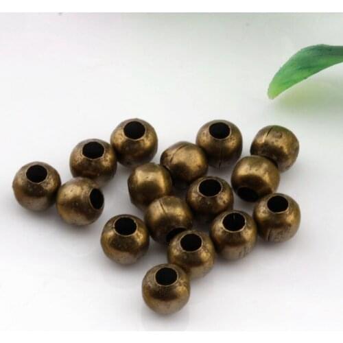 Hot ! 40pcs Antique bronze Seamless Ball Spacer Bead 6mm DIY Jewelry cv22