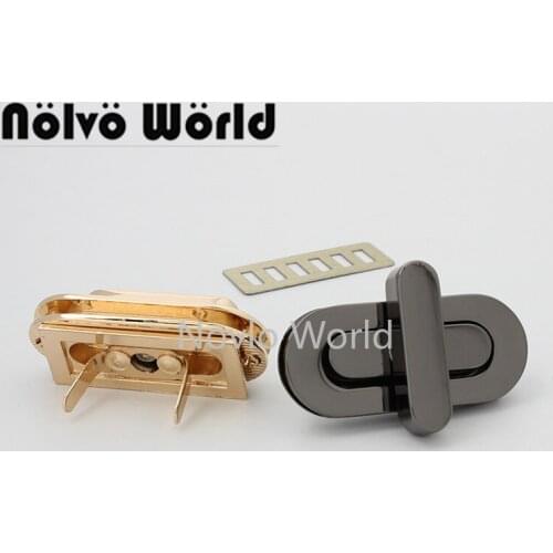 Nolvo World 2-10 pieces 4 colors 45*20mm twist turn locks turn lock purse hardware lot