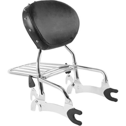 Motorcycle 12" Backrest Sissy Bar W/ Luggage Rack For Indian Chief Classic Vintage 2014-18 Dark Horse 16-18