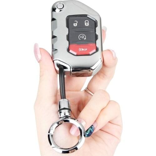 Soft TPU Key Fob Cover with Keychain for Jeep 2020 2021 Gladiator JT Sahara JLU 2018 2019 Jeep Wrangler JL JLU Rubicon