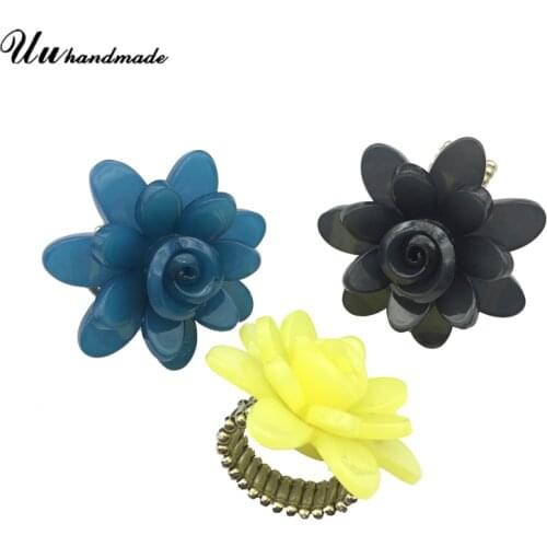 2017 Plant Party Trendy Real Sale Anillos Fashion Rose Ring Jewelry Vintage Rings Women Big For Acrylic Anel Bague Femme