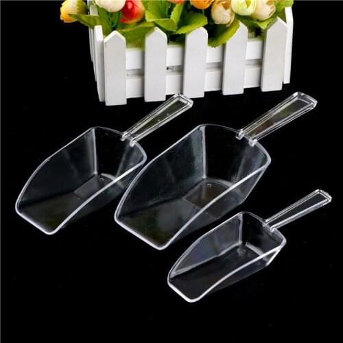 3pcs Clear Plastic Ice Scraper Food Buffet Candy Bar Ice Scoops Shovel Sweets Candy Buffet Wedding Party Bar Accessorie Kitchen