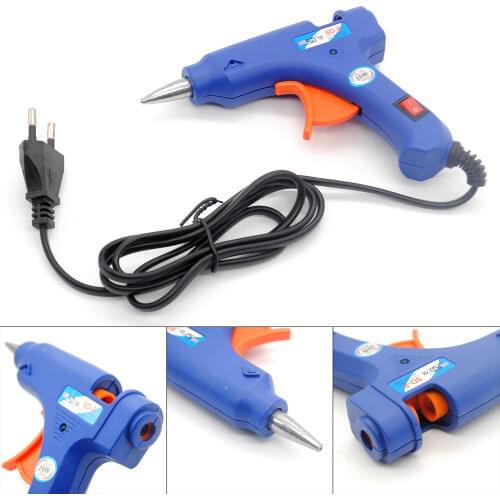 NEW 100-220V High Temp Heater Melt Hot Glue Gun 20W Repair Tool Heat Gun Blue Mini Gun With Trigger US/EU Plug