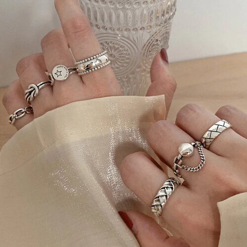 Vienkim Minimalist Smooth Rings for Women New Fashion Irregular Geometric Punk Hiphop Party Jewelry Gifts 2021 Accessories