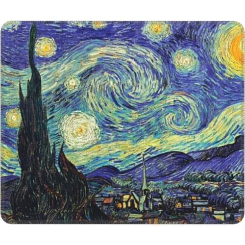 Van Gogh Vintage Mouse Pad Lockedge Desk Mat Pads Rubber Gamer Computer Laptop Pad