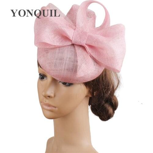High Quality 4-Layer Sinamay Wedding Bridal Hat White Fascinators For Elegant Women Banquet Cocktail Millinery Hair Accessories