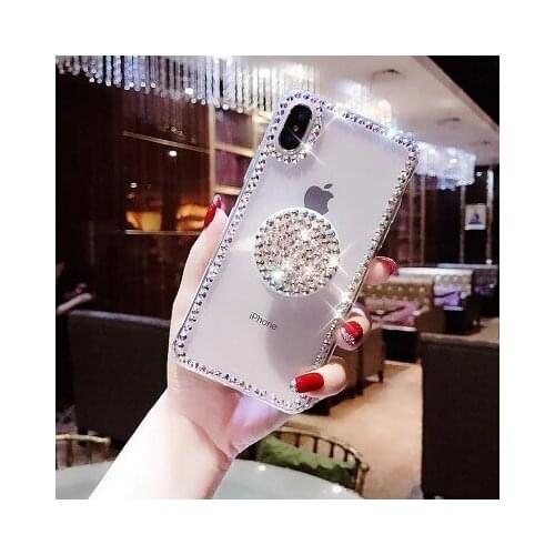 High Quality Bracket Phone Case For Samsung A9 A8 A7 A6 A5 J8 J7 J6 J5 J4 2018 Fashion Bling Rhinestone Soft Back Cover Casing