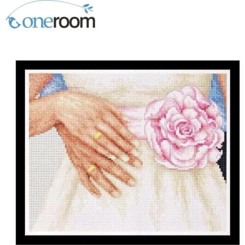 Top Quality Beautiful Lovely Counted Cross Stitch Kit Forever Wedding Ring and Flower Love luca-s luca