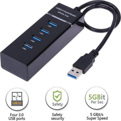 4 Ports USB 3.0 Hub DC 5V High Speed 5GBit USB Cable Adapter for PS4/PS4 Slim/Ps4 Pro/XBOXONE/XBOX360/Computer Laptop PC