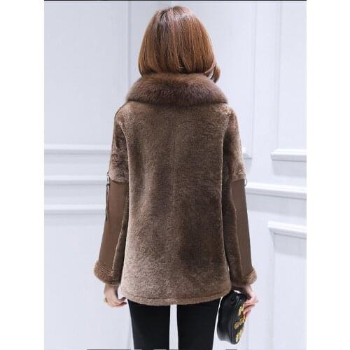 Double Luxury Faced Fur Coat Female Natural Sheep Shearling Fur Jackets Winter Jacket Women Genuine Leather Jacket MY