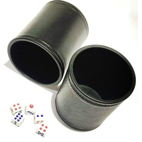 1Pcs New Black Foreskin Lychee Leather Dough Cup Manual Dice Cup Bar KTV Nightclub Entertainment Supplies