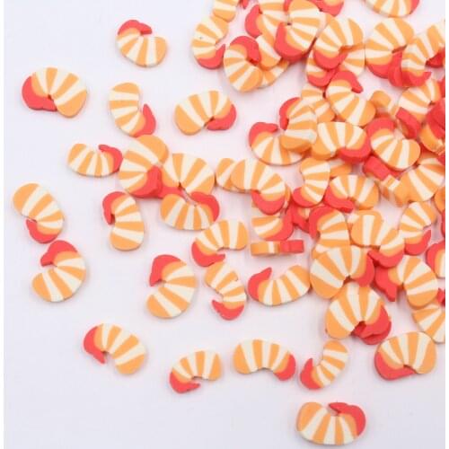 100g/lot Shrimp Meat Slices Polymer Clay Seafood Sprinkles Clay for Arts and Mobile Decoration DIY Crafts Filler Accessories
