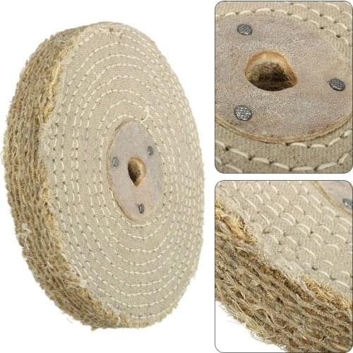 1 x 150*20mm 6'' Sisal Cloth Buffing Wheel For Stainless Steel Metal Polishing Tool Accessories