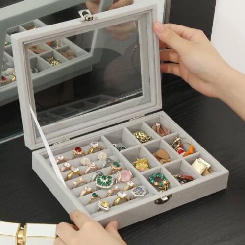 2021 Universal Jewelry Organizer Display Travel Jewelry Case Boxes Portable Ring Earring Jewelry Box Velvet Storage Jewelers