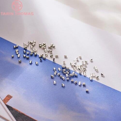 5g,about 400PCS 2MM Brass Fasteners Clasps Crimp Tube End Beads Station Position Beads Spacer Beads Jewelry Accessories