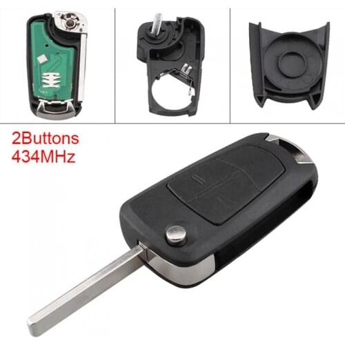 ABS 433MHz 2 Buttons Keyless Uncut Flip Car Remote Key Fob PCF7941 Chip and Battery for Opel (vauxhall) Corsa D 2007-2012