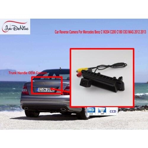 JanDeNing CCD Car RearView Parking /Trunk Handle OEM For Mercedes Benz C W204 C200 C180 C63 MAG 2012 2013 Backup Reverse Camera