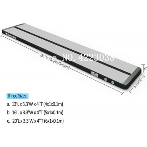 Free Shipping Free Pump 6x1x0.1m Air Tumbling Gymnastics Mats PVC Inflatable Air Track Cheap Gymnastics Equipment For Sale