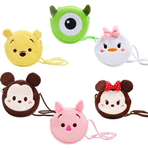 Disney Plush Bag Mini Mickey Mouse Minnie Animal Wallet Money Toys Kids Phone Bag Dolls Girls Boys Childrens Birthday Gifts