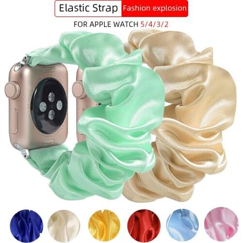 Elastic Strap for apple watch 5/4/3 band Scrunchie watch strap for women watchband bracelet 38 40 42 44mm for iwatch series 5