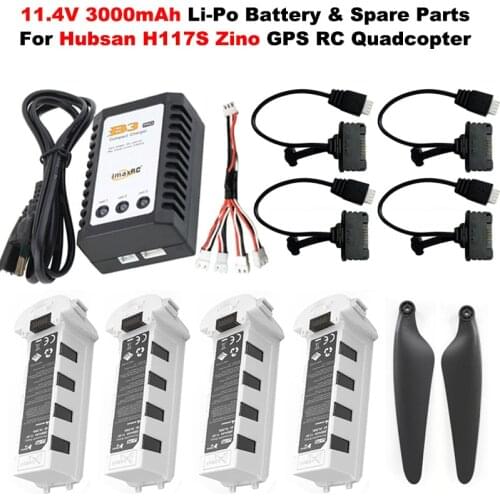Hubsan H117S Zino GPS RC Drone Quadcopter Spare Parts Intelligent Flight Original Battery +Propeller+ charger Adapter Set