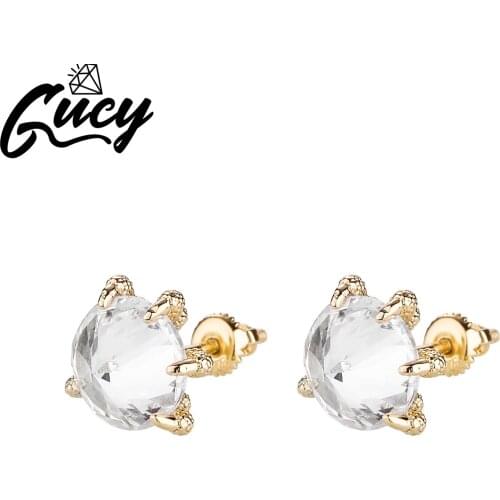 GUCY Personalized Earrings Sparkle Bling Women Micro Paved Earring AAAA Cubic Zircon Fashion Jewelry Gift
