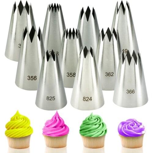 Open Star Tip Cream Cupcake Pastry Nozzles Cake Decorating Icing Piping Tips Baking Tools