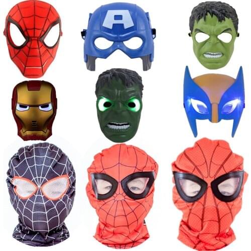 Kids Hulk/Spiderman/iron Man/Captain America Mask Kids Halloween Avengers Mask Cosplay Boy Peter Parker Headgear