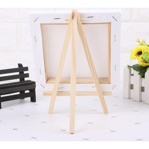 Mini Canvas And Natural Wood Easel Set For Art Painting Drawing Craft Wedding Supply