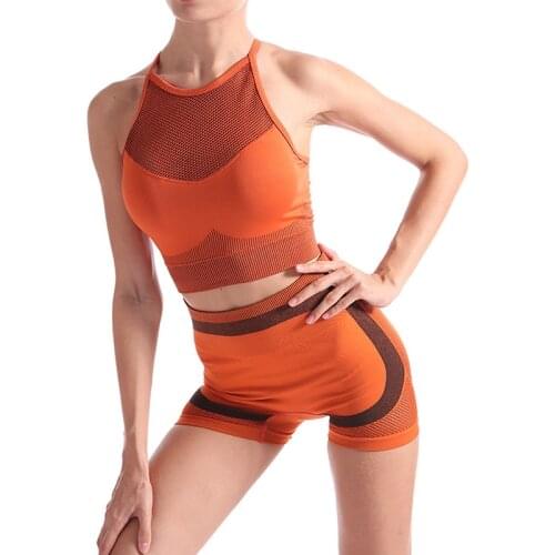 Fashion Fitness Clothing Sexy Beautiful Back Hollow Sports Bra Womens Gym Training Running Shorts High Waist Stretch Yoga Pants