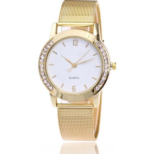 VANVAR brand fashion gold net quartz female metal stainless steel watch ReLogio ladies gift clock 1887