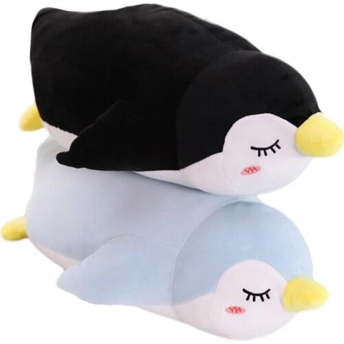 50cm 70cm super soft plush penguin toy stuffed animal penguin soft pillow black blue kids toy birthday gift