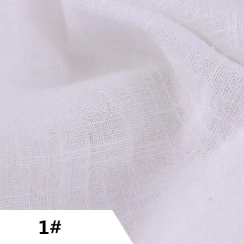 SOFT Fabric for Patchwork Bleach Linen Cotton Fabric for Dress Skirt Baby Fabrics Cloth Tissus Telas 50x135cm Creped Dyed Slub