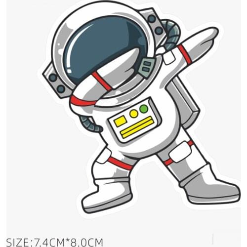 Cartoon Cosmonaut Pattern Sticker Waterproof Decals for Notebooks, Suitcases, Mobile Phones Decorative stickers 7.4*8.0cm