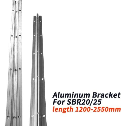 2pc SBR12 SBR16 SBR aluminum bracket 1200mm-2550mm with hole/without hole linear rails guides machined for CNC parts