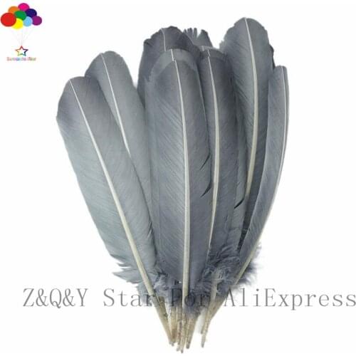 Natural 25-30CM turkey nest forest feather dyed gray DIY craft jewelry decorative accessories