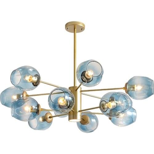 Nordic Ball Glass Chandelier Creative Study Bedroom Living Room Dining Room Barber Shop Mediterranean Pendant Lamp
