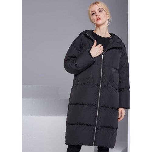 New fashion brand 90% white duck down hooded down coats female long thicker warm windproof jackets warm long down jacket wq2367